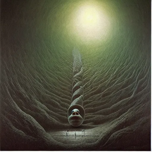 Image similar to zdzislaw beksinski painting of cosmic horror