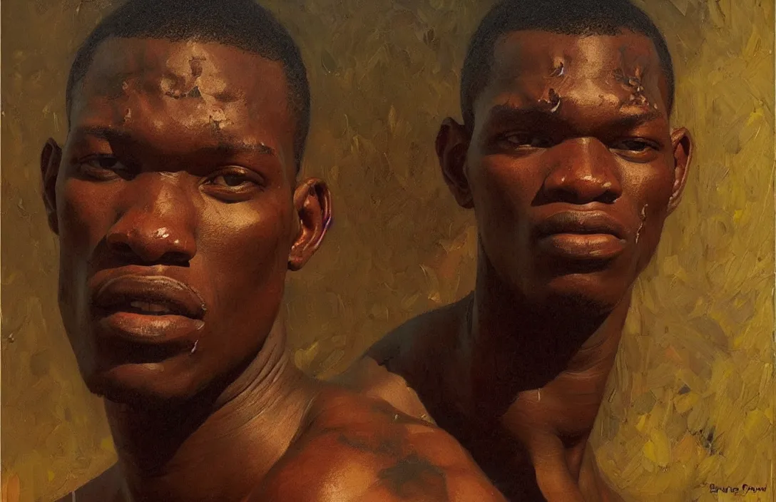 Prompt: portrait of israel adesanya!!!!!!!!!!!!!!!!!!!!!!!!!!!, detailed face, detailed painting, epic lighting, by ilya repin, phil hale and kent williams