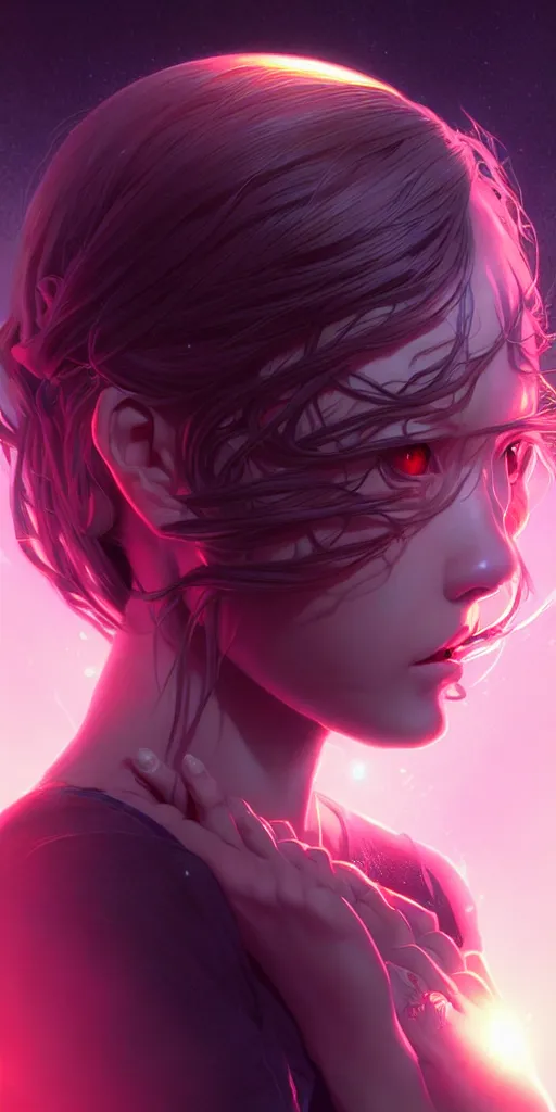 Image similar to azathoth girl save the earth, occlusion shadow, specular reflection, rim light, unreal engine, artgerm, artstation, art by hiroaki samura and ilya kuvshinov and ossdraws, intricate, highly detailed 8 k, cosmic horror illustration, extremely beautiful and aesthetic shape of face and body, movie poster