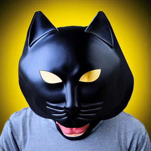 Image similar to catman, cat head, superhero body