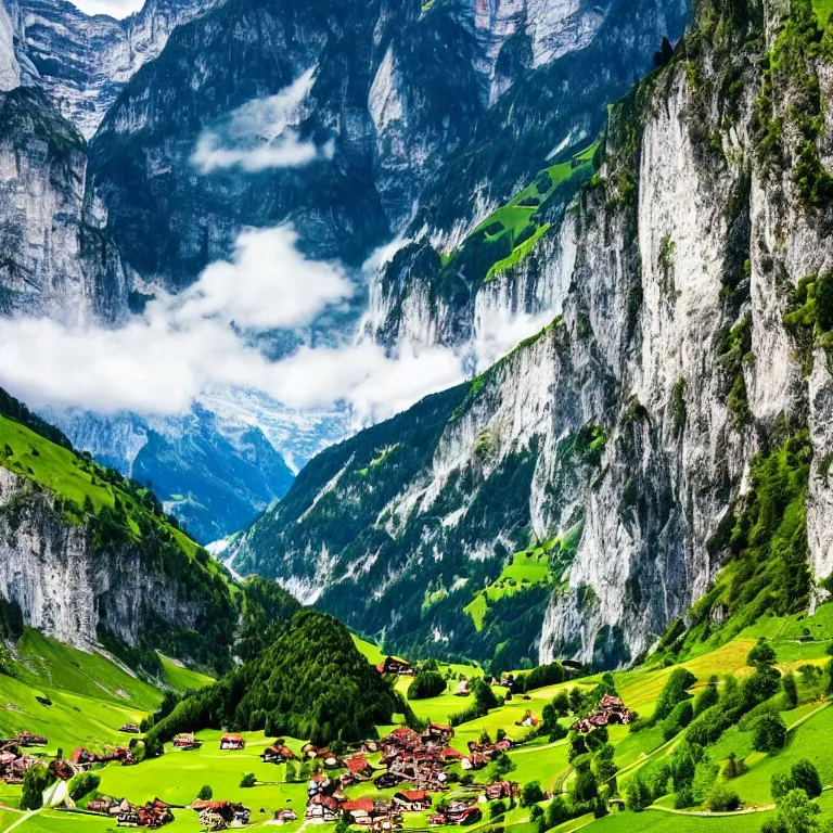 Image similar to Incredible beautiful landscape of Switzerland, stunning.