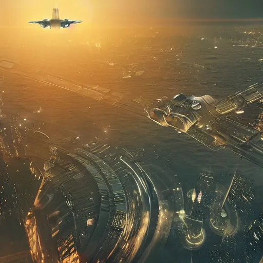 Image similar to a 1960s photograph of a giant spaceship flying over a city, dramatic lighting, cinematic, establishing shot, extremely high detail, foto realistic, cinematic lighting, post processed, concept art, high details, cinematic, 8k resolution, beautiful detailed, photorealistic, digital painting, artstation, concept art, smooth, sharp focus, artstation trending, octane render, unreal engine