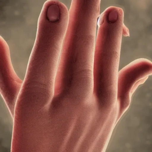 Image similar to hands with 7 fingers, realistic, close-up