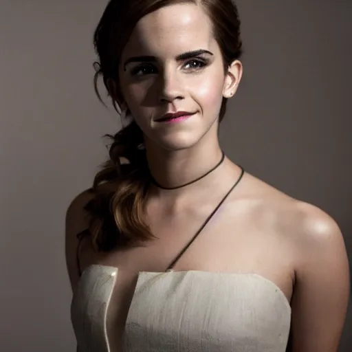 Image similar to emma watson in hunger games, full body shot, highly - detailed, sharp focus, award - winning