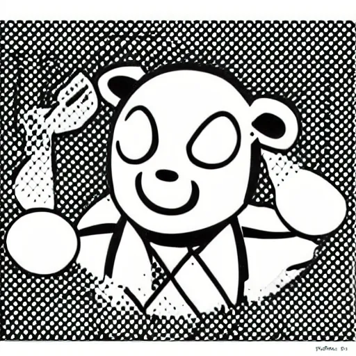 Prompt: panda by style roy lichtenstein