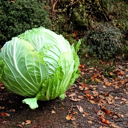 Image similar to a cabbage dressed as a duck