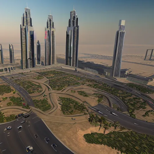 Image similar to gta : dubai by weta studio