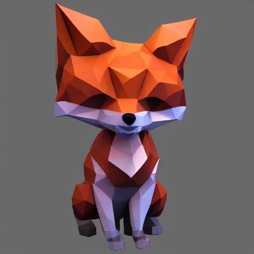 Prompt: fox low poly 3 d render trending on artstation