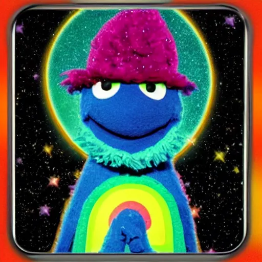 Prompt: rainbow cosmic animal from sesame street