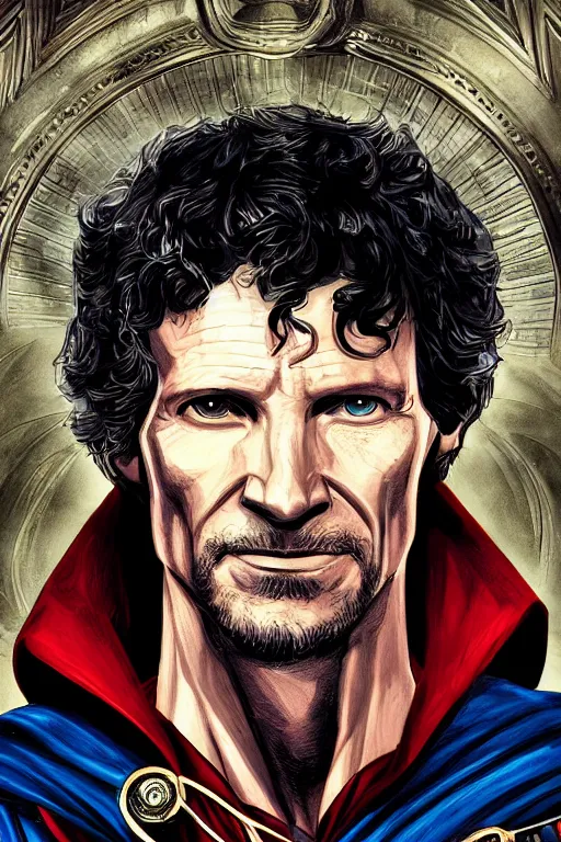 Image similar to Portrait of Todd Howard as Doctor Strange, highly detailed, marvel comics, dark, intricate, highly detailed, smooth, artstation, digital illustration