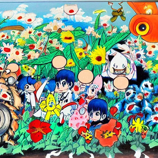 Image similar to a painting ken sugimori did when he was deeply schizophrenic