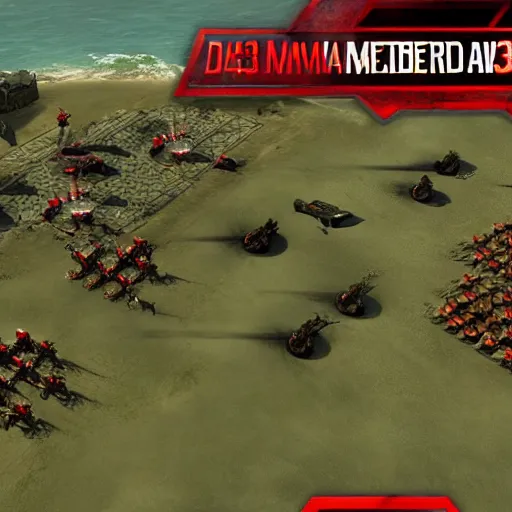 Prompt: 1944 D-Day in the video game Command and Conquer Red Alert 3