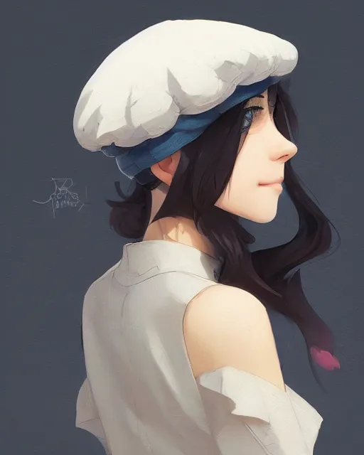 Image similar to girl with beret, sharp details, sharp focus, elegant, highly detailed, illustration, by Jordan Grimmer and greg rutkowski and PiNe(パイネ) and 薯子Imoko and 香川悠作 and wlop and maya takamura, intricate, beautiful, Trending artstation, pixiv, digital Art