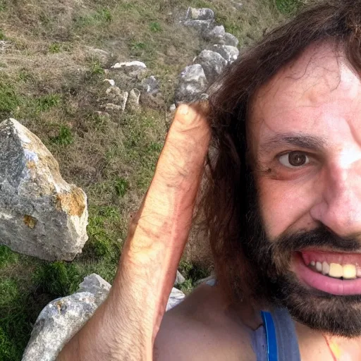 Image similar to a selfie by a neanderthal