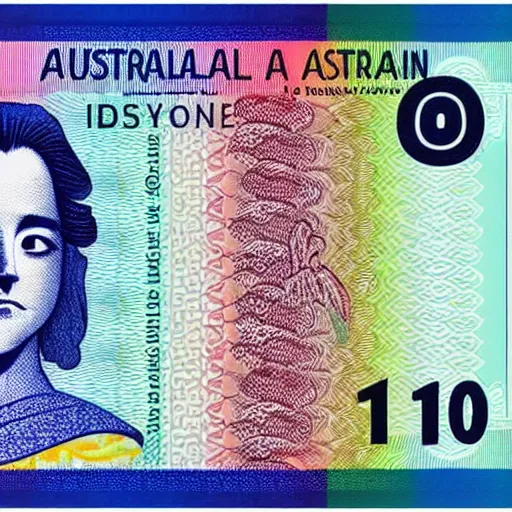 Image similar to australian $ 1 0 0 note, manga style