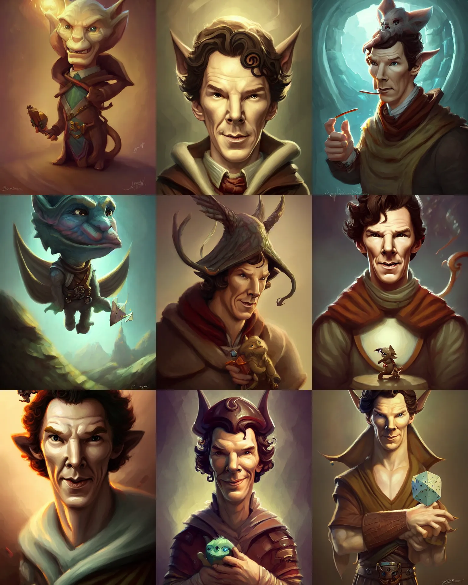 Prompt: cute little anthropomorphic benedict cumberbatch cute and adorable, pretty, beautiful, dnd character art portrait, matte fantasy painting, deviantart artstation, by jason felix by steve argyle by tyler jacobson by peter mohrbacher, cinema