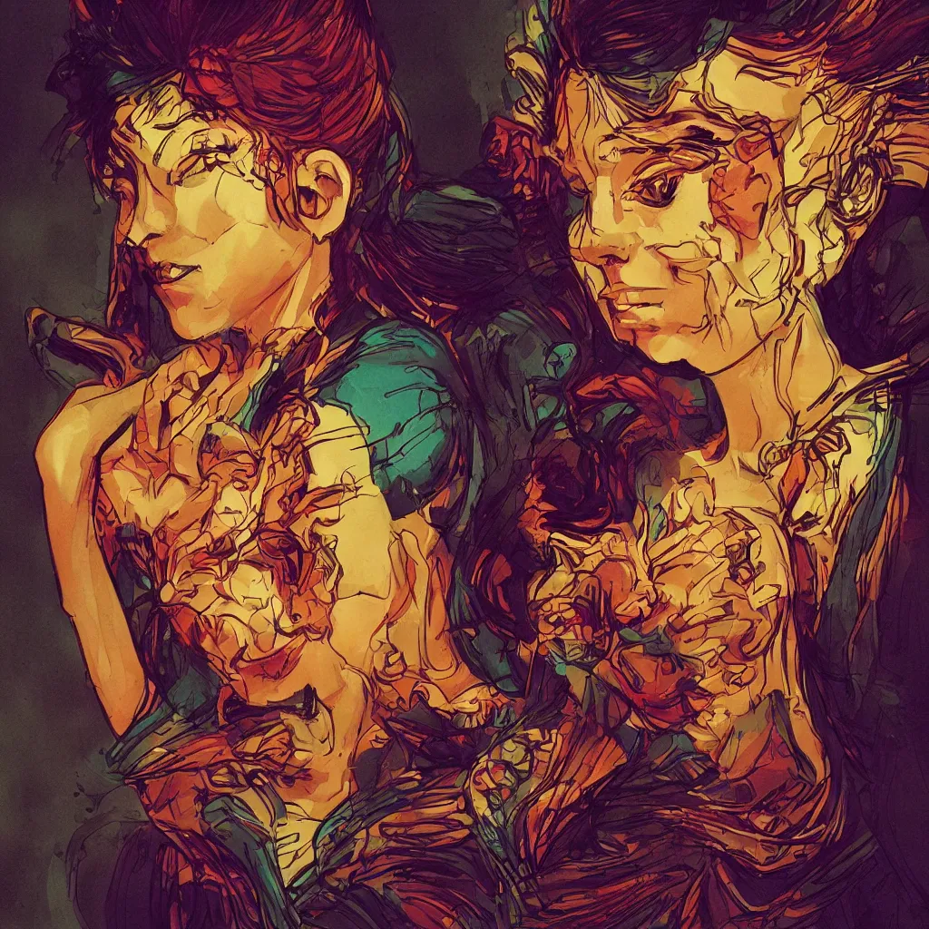 portrait of the goddess of vibration, in the style of Stable