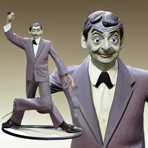 Prompt: Maquette statue of Mr. Bean