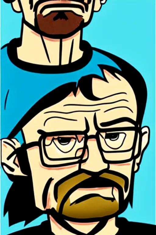 Prompt: walter white, in the style of dan parent, as drawn by dan parent for archie comics,