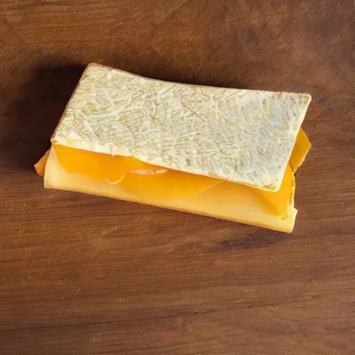 Prompt: a wallet full of cheese slices