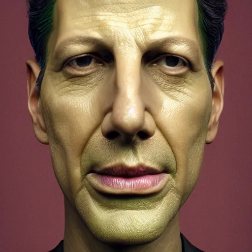 Image similar to hyperrealistic dslr film still of ( jeff goldblum ) disguised as green beans, stunning 8 k octane comprehensive 3 d render, inspired by istvan sandorfi & greg rutkowski & unreal engine, perfect symmetry, dim volumetric cinematic lighting, extremely hyper - detailed, incredibly real lifelike attributes & flesh texture, intricate, masterpiece, artstation, stunning