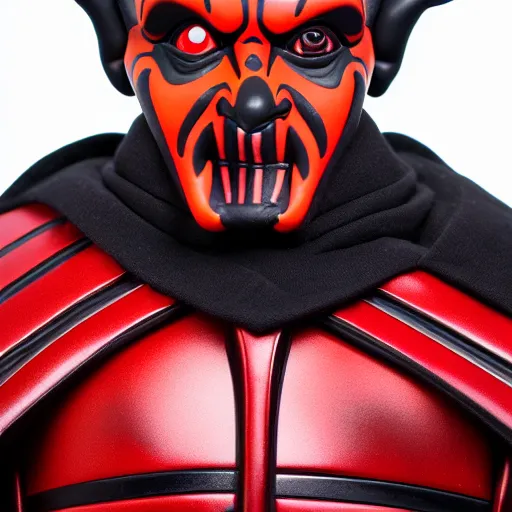 Image similar to studio portrait still of!!!!! darth maul!!!!!! plush toy, 8 k, studio lighting, key light,