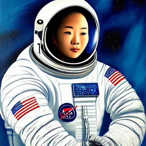 Prompt: portrait of an astronaut by Ha Gyung