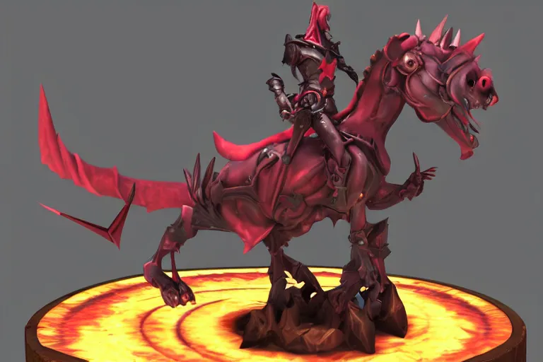 Image similar to 3d sculpt of an evil undead carousel horse, artstaton, League of Legends, overwatch, digital illustration, dark souls, lord of the rings