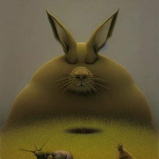 Image similar to Big Chungus by Zdzisław Beksiński