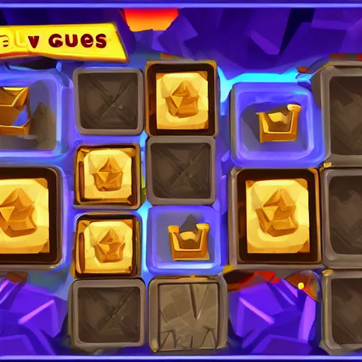 Prompt: cubby crate gold for mobile game in the style of brawl stras