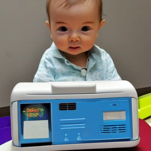 Prompt: a baby computer