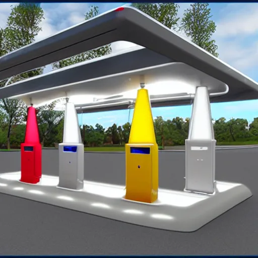 Prompt: mobile fuel station, futuristic art