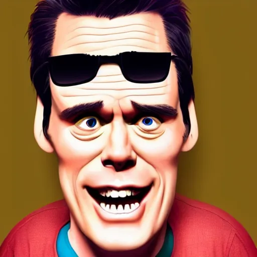 Prompt: Jim Carrey made by Adult Swim, artstation