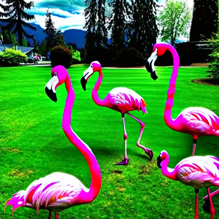 Image similar to flamingo lawn monsters at vanvcouver,british columbia,canada