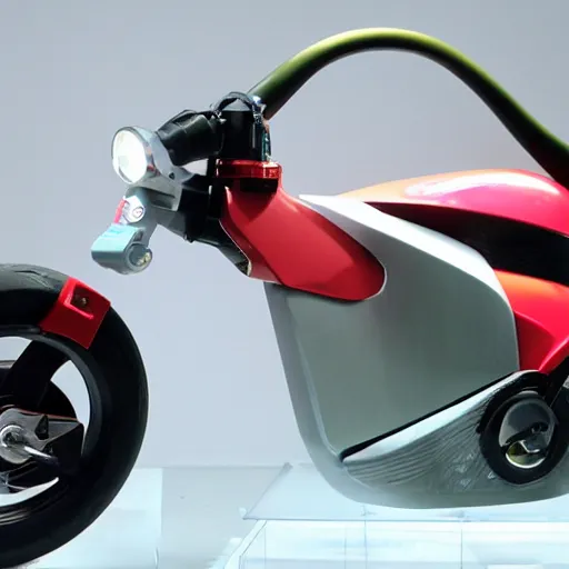 Image similar to electric motor motorcycle, prototype demo at the hall of science