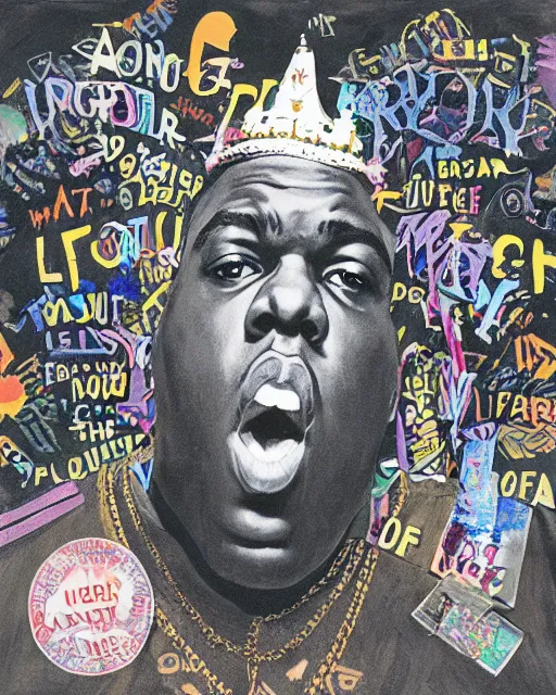 Image similar to updated album cover artwork of the notorious big's album life after death