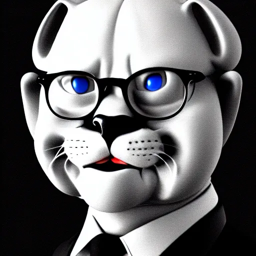 Prompt: anthropomorphic cat donald rumsfeld, photo, detailed, 4 k