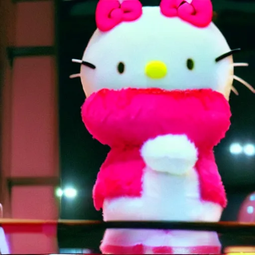 Image similar to joe biden as hello kitty, film still, cinematic lighting