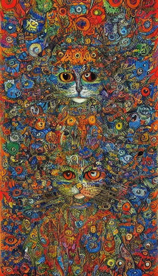 Image similar to psytrance artwork, by louis wain