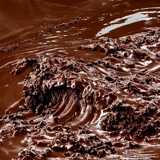 Image similar to tsunami of liquid chocolate on new york