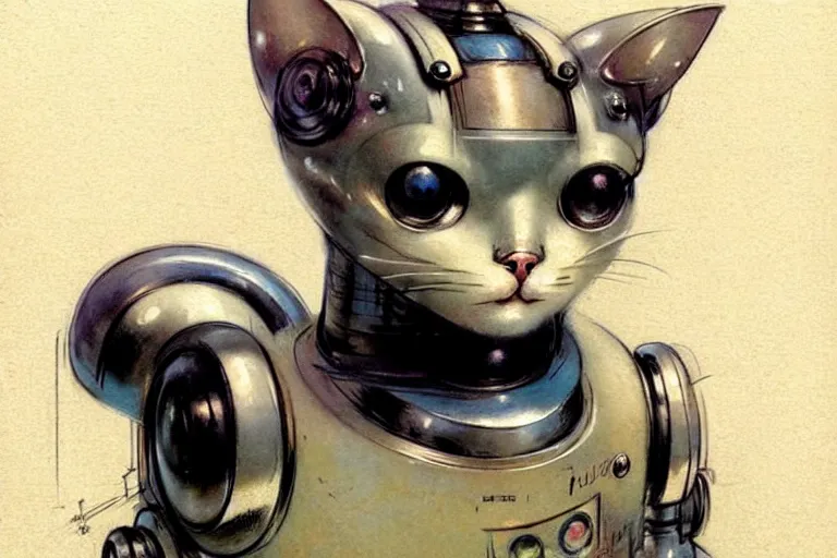 Image similar to ( ( ( ( ( 1 9 5 0 s retro future robot cat. muted colors. ) ) ) ) ) by jean - baptiste monge!!!!!!!!!!!!!!!!!!!!!!!!!!!!!!