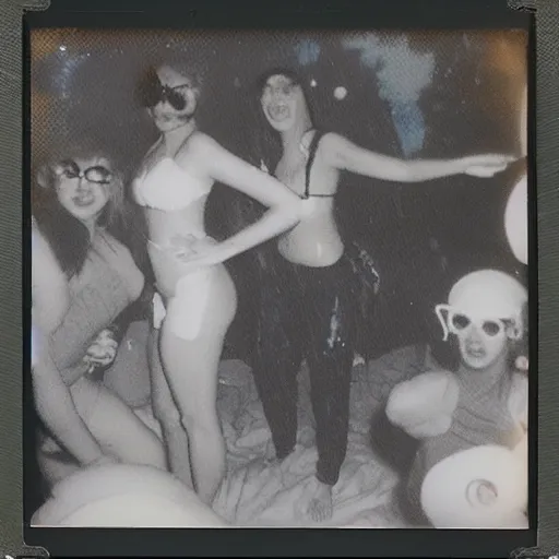 Image similar to underwater costume party polaroid