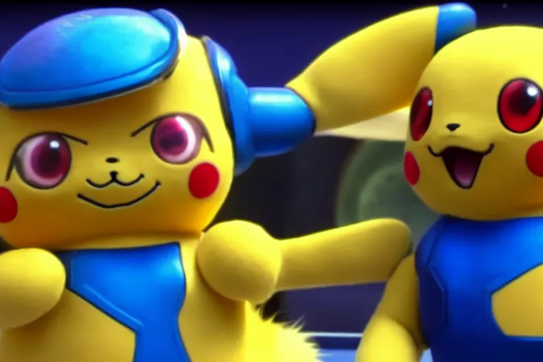 Prompt: samus aran as pikachu in the new live action pokemon movie