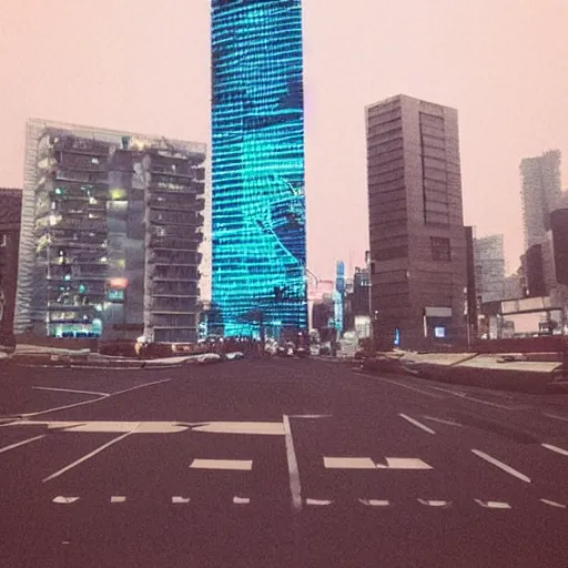 Image similar to “establishing shot of an isolated arasaka tower in Neo-Tokyo. Taller than any other building nearby. 2077 Akira. Photo taken in the style of Denis Villeneuve 8k”