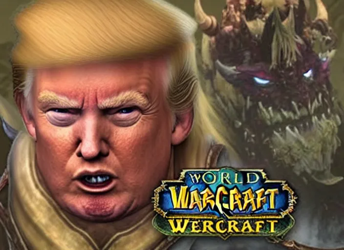 Prompt: donald trump as felspawn in world of warcraft