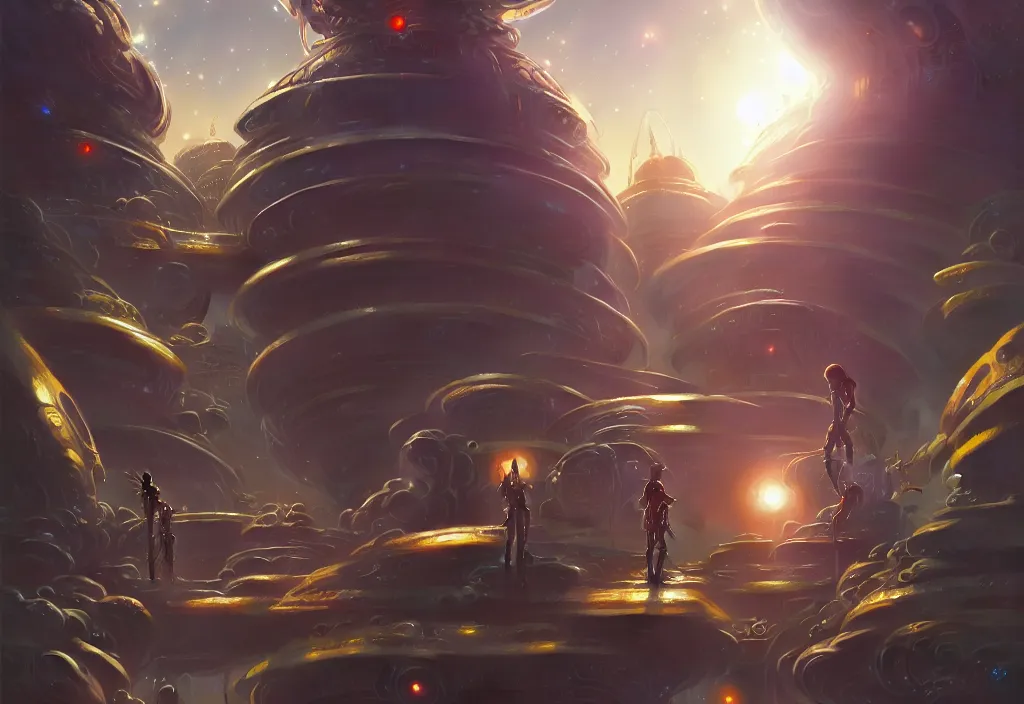 Image similar to futuristic alien signs on an steampunk planet, intricate oil painting, high detail illustration, sharp high detail, manga and anime 1 9 9 9, official fanart behance hd artstation by jesper ejsing and makoto shinkai, 4 k,
