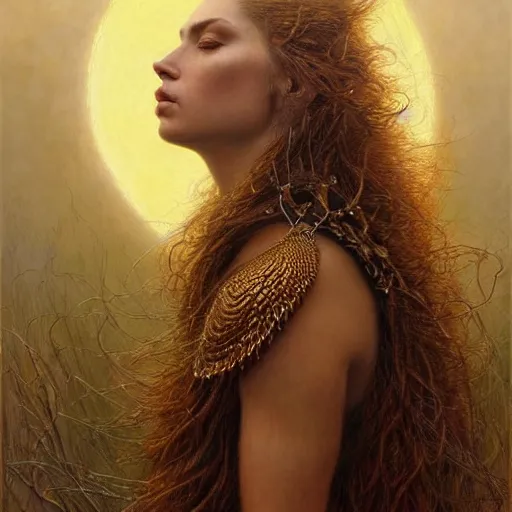 Image similar to highly detailed portrait of a majestic lioness queen in the form of a beautiful woman. d & d. art by donato giancola, alessio albi, ruan jia, martin schoeller. trending on artstation, intricate details, energetic composition, golden ratio, concept art, illustration, elegant art, global illuminaition