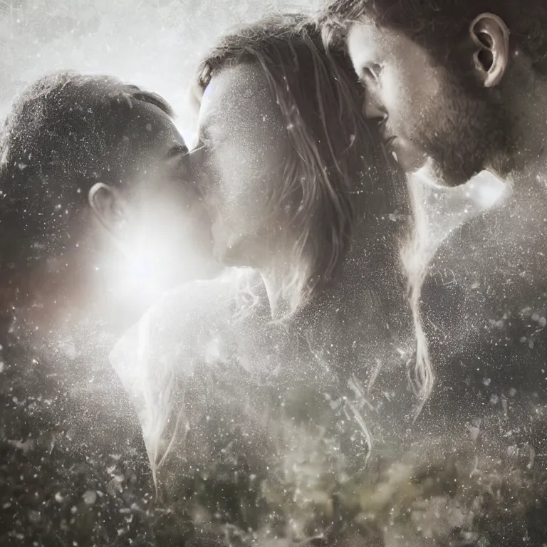 Image similar to double exposure of love, love is the most relevant theme, love is infinity, love os begin of all, 8 k resolution, artistic mode, artistic, outdoors