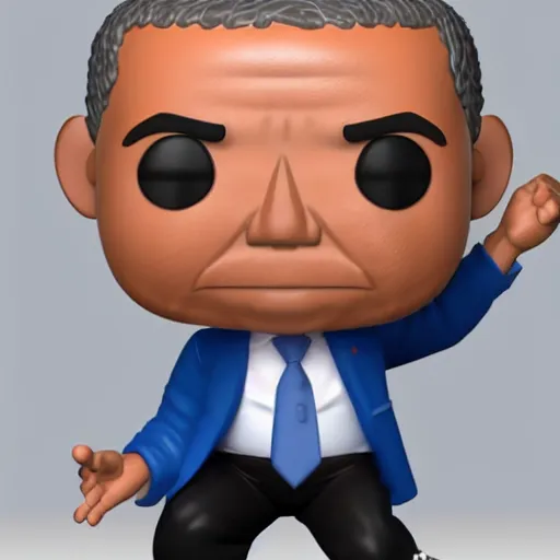 Prompt: full body 3d render of Barak Obama as a funko pop, studio lighting, white background, blender, trending on artstation, 8k, highly detailed