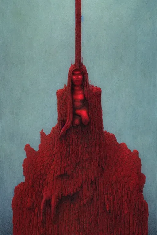 Prompt: red angel of wrath artstation painted by Zdislav Beksinski and Wayne Barlowe
